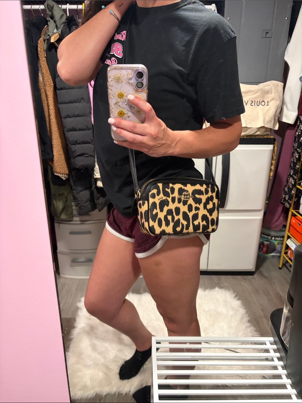 Coach Leopard Print Crossbody in Black and Tan - Picture 14 of 15